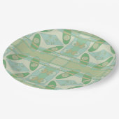 Böhmischer Chintz neue grüne Olive Pappteller (Schrägansicht)