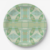 Böhmischer Chintz neue grüne Olive Pappteller (Vorderseite)