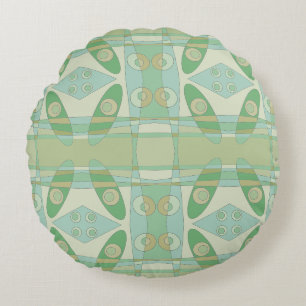 Böhmischer Chintz neue grüne Olive Rundes Kissen
