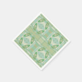 Böhmischer Chintz neue grüne Olive Serviette (Ecke)
