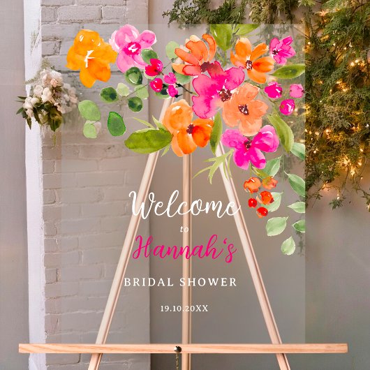 Böhmischer Empfang mit orangefarbenem Geflecht Acrylschild