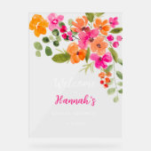 Böhmischer Empfang mit orangefarbenem Geflecht Acrylschild (Vorderseite)