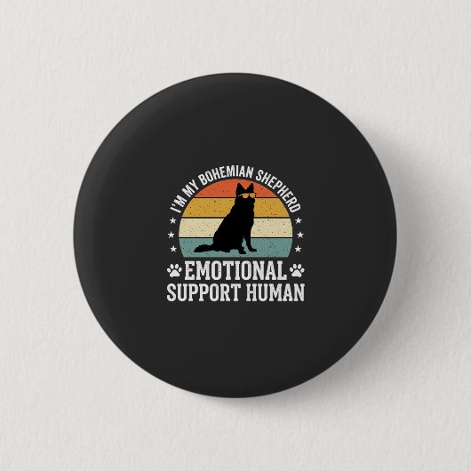 Böhmischer Schäferhund Emotionaler Unterstützungsm Button (Vorderseite)