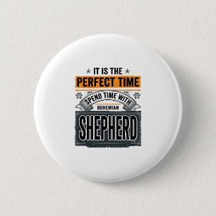 Böhmischer Schäferhund Vintage-Hundefreund-Typogra Button