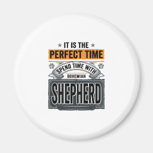 Böhmischer Schäferhund Vintage-Hundefreund-Typogra Magnet