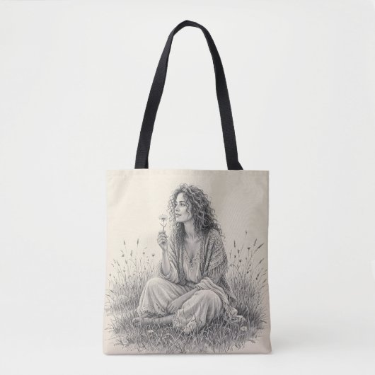 Böhmischer Träumer Bleistiftskizze Tasche (Vorderseite)