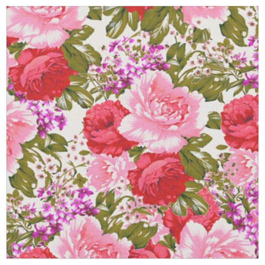 Böhmisches Blumen der rosaroten romantischen Stoff (Nahaufnahme)