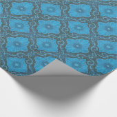 Böhmisches Böhmisches Muster, blau & grau Geschenkpapier (Ecke)