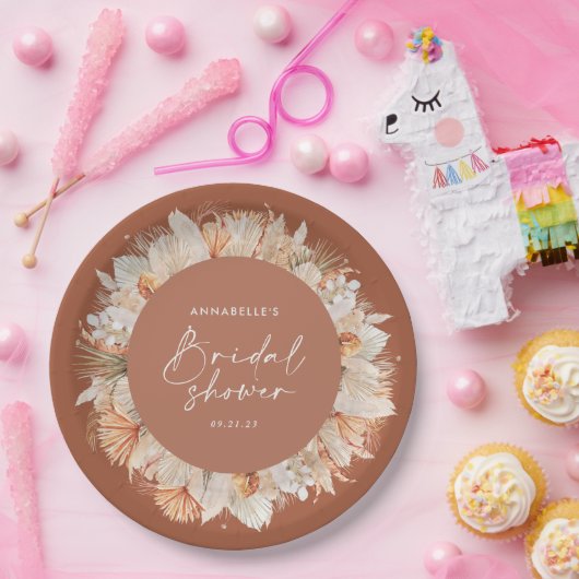 Böhmisches Brautparty aus Terrakotta Pappteller (Party)