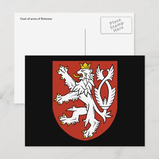 Böhmisches Emblem Postkarte (Vorne/Hinten)