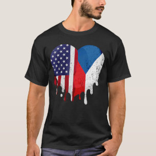 Böhmisches Erbe Monat Tschechien Flaggenstaat Herz T-Shirt