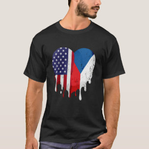Böhmisches Erbe Monat Tschechien Flaggenstaat Herz T-Shirt