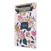 Böhmisches Florales Navy Monogramm Mini Klemmbrett (Gewinkelt2)