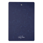 Böhmisches Florales Navy Monogramm Mini Klemmbrett (Rückseite)
