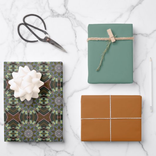 Böhmisches Medaillon-Design Geschenkpapier Set (Vorderseite)