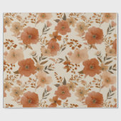 Böhmisches Terrakotta-Wildblumen-Blumenmuster Geschenkpapier (Flach)
