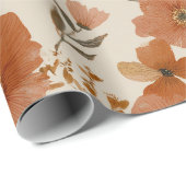 Böhmisches Terrakotta-Wildblumen-Blumenmuster Geschenkpapier (Rolleneckpunkt)