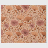 Böhmisches Terrakotta-Wildblumen-Blumenmuster Geschenkpapier (Flach)