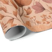 Böhmisches Terrakotta-Wildblumen-Blumenmuster Geschenkpapier (Rolleneckpunkt)