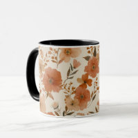 Böhmisches Terrakotta-Wildblumen-Blumenmuster