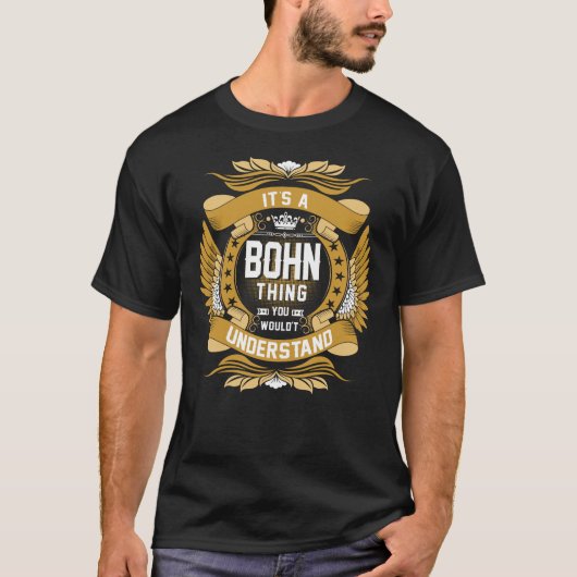 BOHN Name, BOHN Familienname Wappen T-Shirt (Vorderseite)