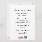 Bohne-Bohnen-Liebhaber-Vegetarier vegan Einladung (Rückseite)