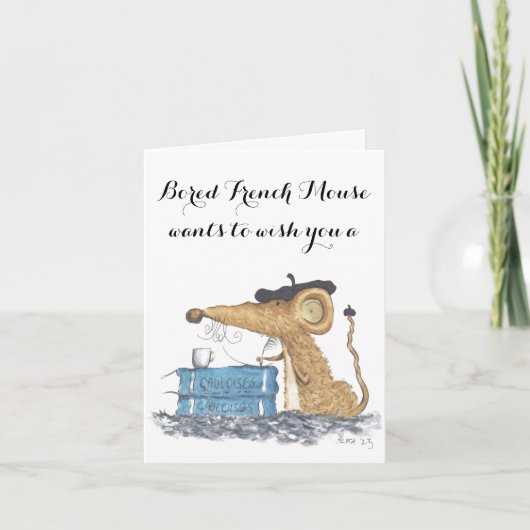 Bohne French Mouse Geburtstagskarte Karte (Vorderseite)