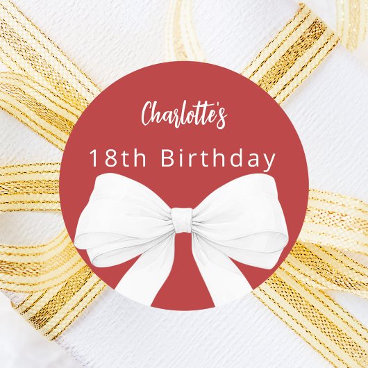 Bohne rot weiß Geburtstag Runder Aufkleber