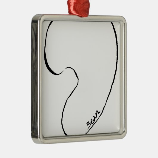 Bohne Silbernes Ornament (Rechts)