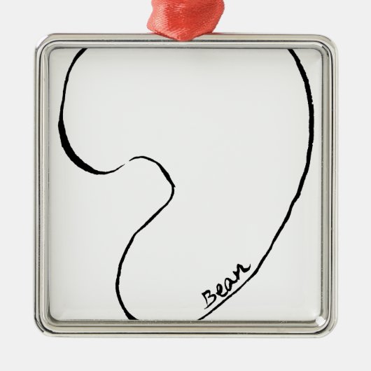 Bohne Silbernes Ornament (Vorne)