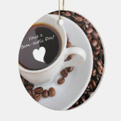 Bohne-tastic Kaffee-Feier Keramik Ornament (Links)