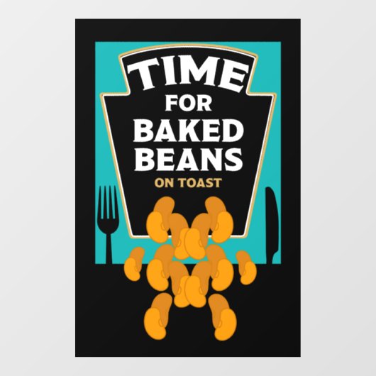 Bohnen auf Toast Fensteraufkleber (Blatt)