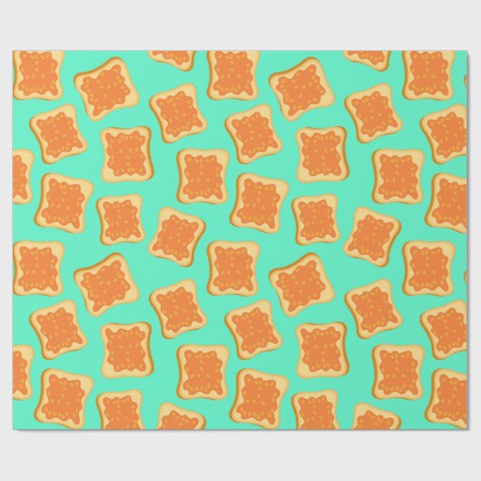 Bohnen auf Toast Funny Breakfast Gemustert Geschenkpapier (Flach)