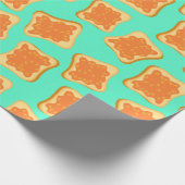 Bohnen auf Toast Funny Breakfast Gemustert Geschenkpapier (Ecke)