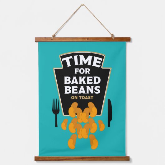 Bohnen auf Toast Wandteppich Mit Holzrahmen (Vorderseite)