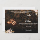 Bohnen boho rustikale moderne elegante Coffee Wedd Einladung (Vorderseite)