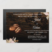 Bohnen boho rustikale moderne elegante Coffee Wedd Einladung (Vorne/Hinten)