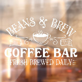 Bohnen & Brei Coffee Bar Business Fensteraufkleber (Blatt 2)