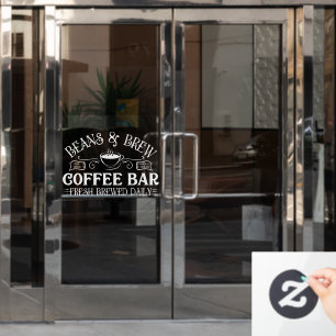 Bohnen & Brei Coffee Bar Business Fensteraufkleber
