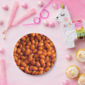 Bohnen gebacken. Frühstückserie Pappteller (Party)