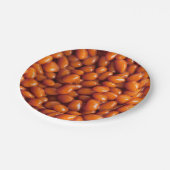 Bohnen gebacken. Frühstückserie Pappteller (Schrägansicht)