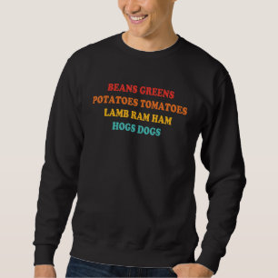 Bohnen Grüntöne Kartoffeln Tomaten/Paradeiser Lamm Sweatshirt