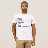 Bohnen, Grüntöne, Kartoffeln, Tomaten… T-Shirt (Vorne ganz)