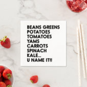 Bohnen Grüntöne Kartoffeln U Name Es Veganer Ernte Serviette (Beispiel)