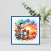 Bohnen oder keine Bohnen Chili Kochen Cowboy 1 Cus Einladung (Stehend Vorderseite)