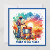 Bohnen oder keine Bohnen Chili Kochen Cowboy 1 Cus Einladung (Vorderseite)