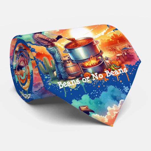 Bohnen oder keine Bohnen Chili Kochen Cowboy 1 Krawatte (Gerollt)