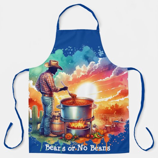 Bohnen oder keine Bohnen Chili Kochen Cowboy 1 Schürze (Vorderseite)