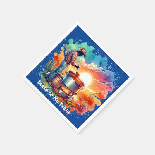 Bohnen oder keine Bohnen Chili Kochen Cowboy 1 Serviette (Ecke)