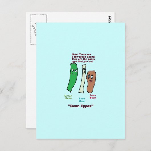 Bohnen Postkarte (Vorne/Hinten)